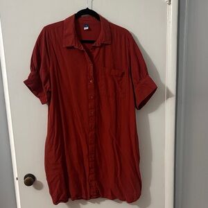 Old Navy Linen Blend Shirt Dress Size XL EUC